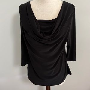 Simpli Draped Neck Stretch Jersey Top